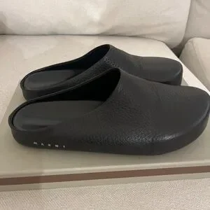 Marni Men’s Black Leather Fussbett Sabot - Size 11 NEW Marni Men main image 2